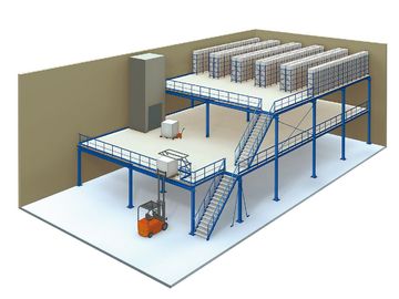 Blaue/orange Plattform-Speicher-Systeme 3 Niveau-industrieller Zwischengeschoss-,